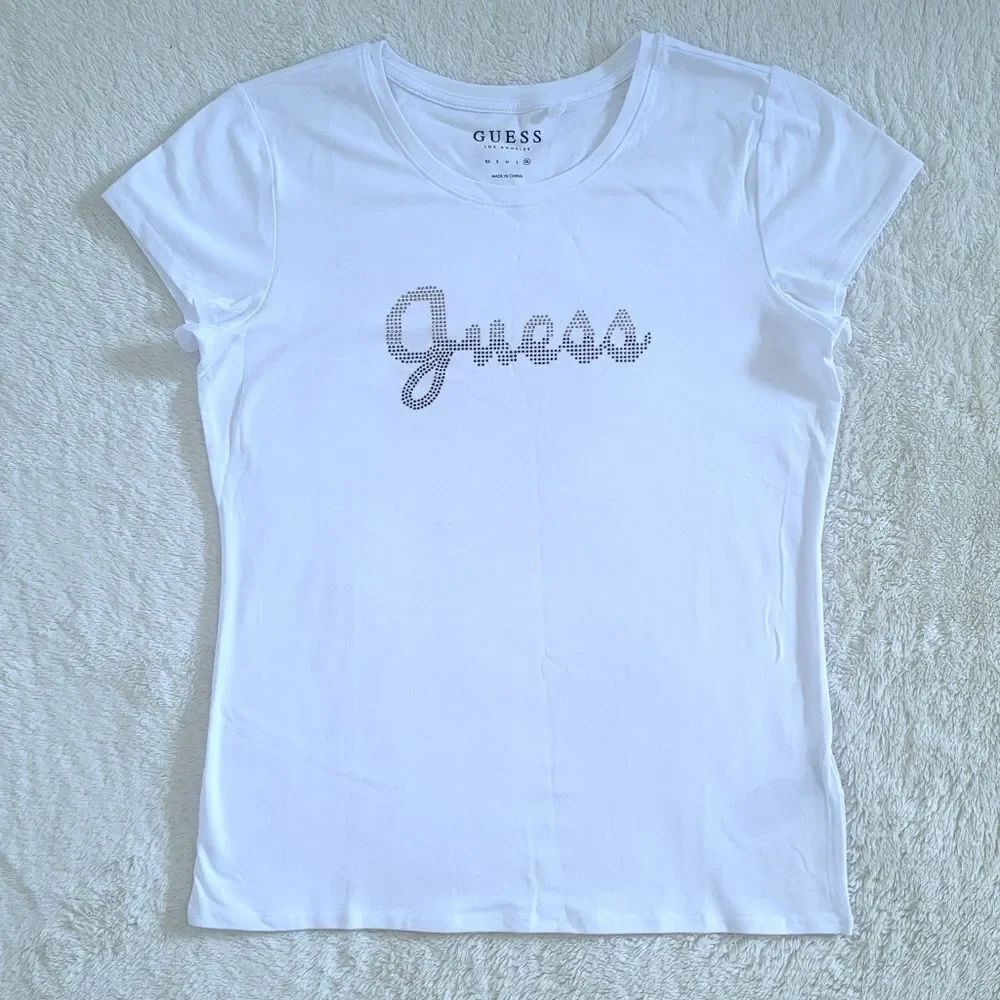 Guess❓Rhinestone💎 Logo Tee👕 - NWT